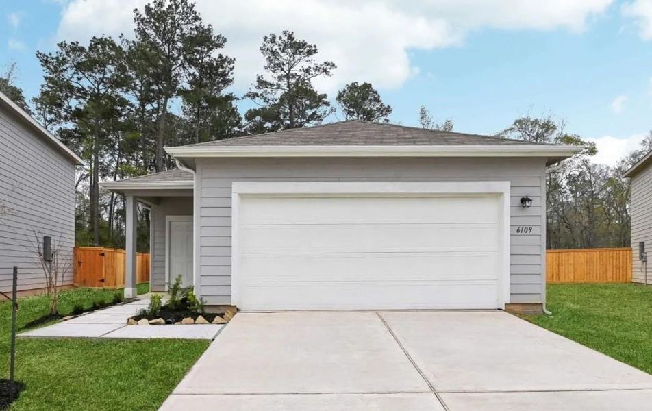 Front exterior of a new home in Sunset Oaks, Maxwell, TX, highlighting curb appeal (Image 1). Front exterior of a new home in Sunset Oaks, Maxwell, TX, highlighting curb appeal (Image 1).
