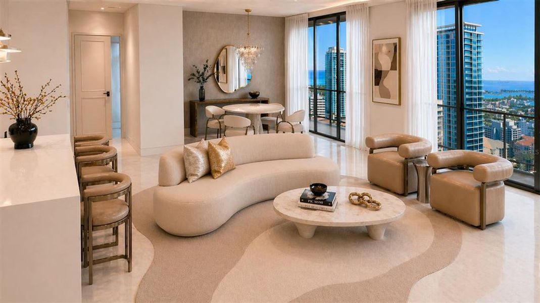 Furnished interior view inside a new home in , St. Petersburg (Image 54).