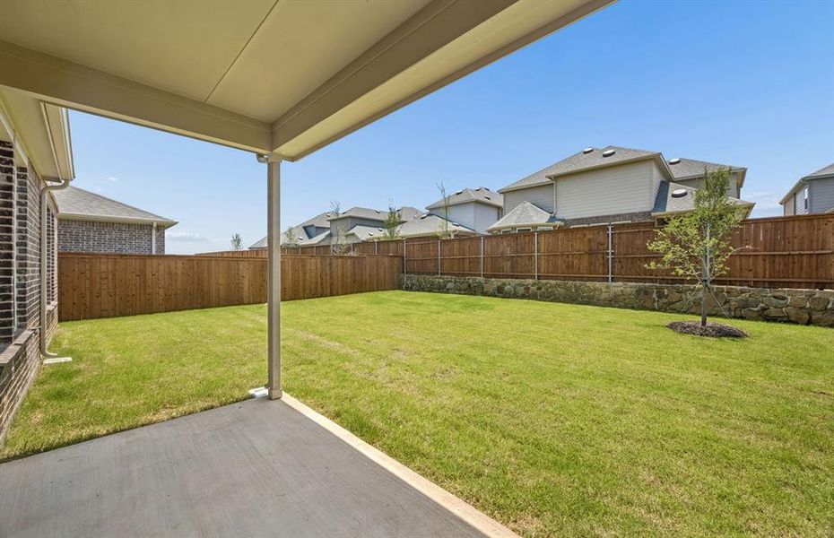Built in covered back patio