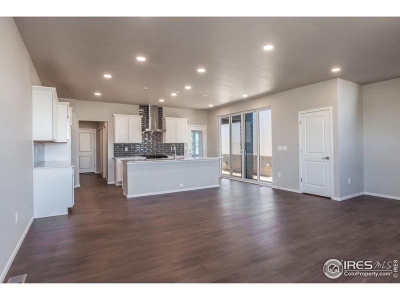 Open floorplan with 8' sliding doors!