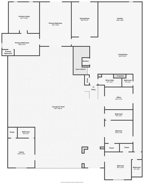 2D floor plan layout of this home in , Westlake, TX (Image 5).