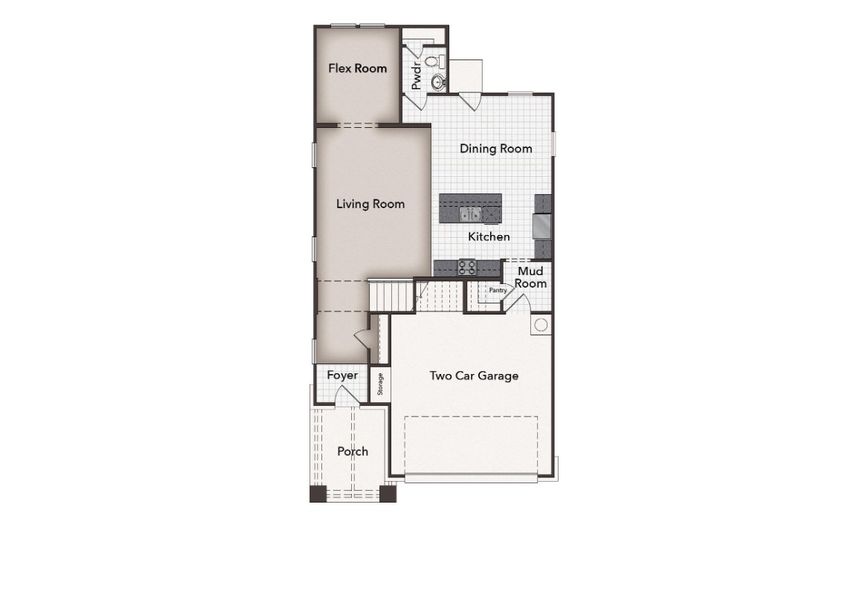 2D floor plan layout for the Azalea 1950 by Brohn Homes in Azalea, Pattison, TX (Image 3).