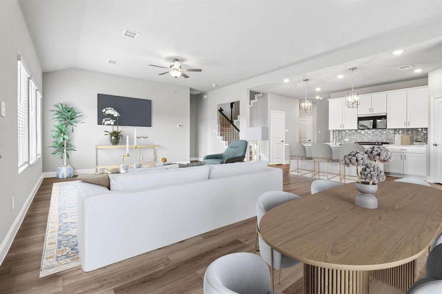 Furnished interior view inside a new home in Eastridge - Signature Series, Princeton (Image 4). Furnished interior view inside a new home in Eastridge - Signature Series, Princeton (Image 4).