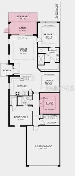 2D floor plan layout of this home in Esplanade at Azario Lakewood Ranch, Bradenton, FL (Image 3).