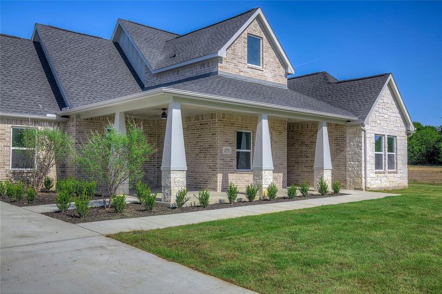 Front exterior of a new home in , Farmersville, TX, highlighting curb appeal (Image 20).