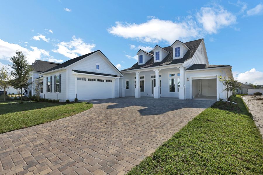 Representative exterior photo of a completed home built from the Stella by Riverside Homes in Hidden Creek at SilverLeaf, St. Augustine, FL (Image 30).