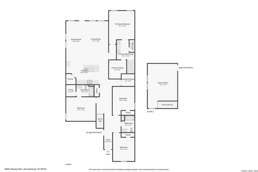 2D floor plan layout of this home in Espada, San Antonio, TX (Image 3).