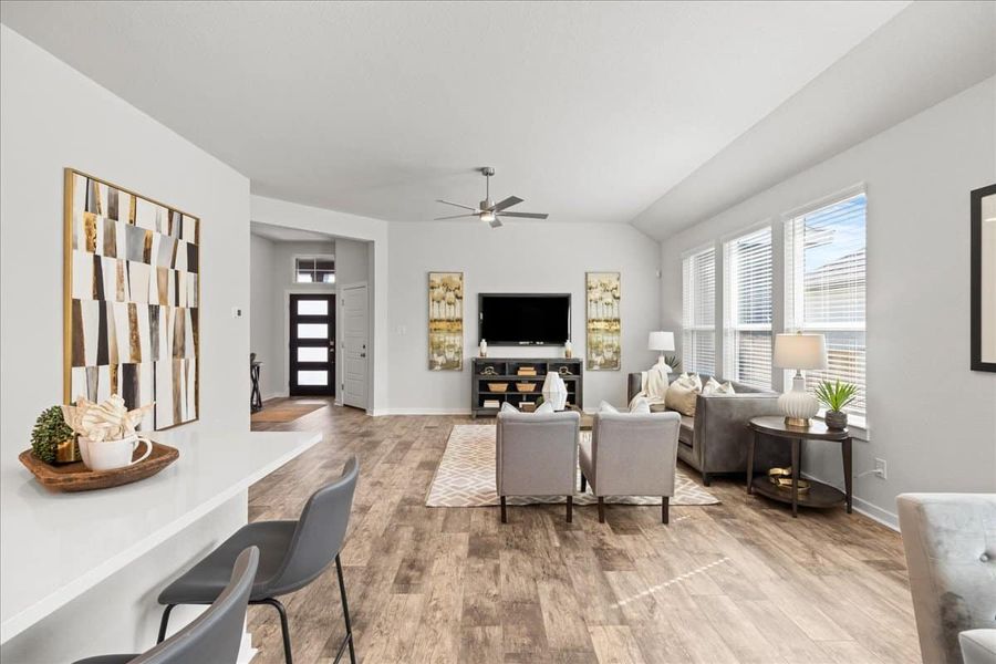 Furnished interior view inside a new home in Trace, San Marcos (Image 16).