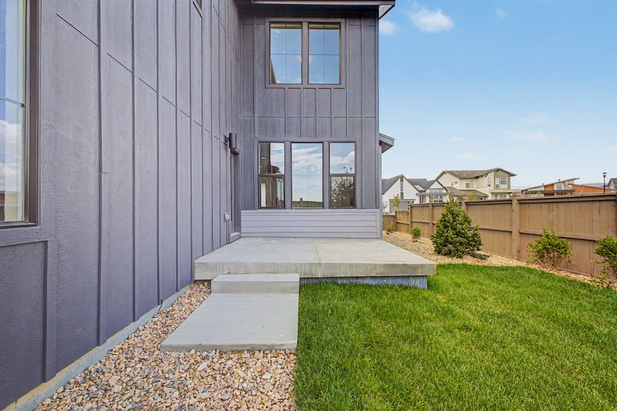 Exterior details and patio area of a home in West Grange, Longmont (Image 19). Exterior details and patio area of a home in West Grange, Longmont (Image 19).