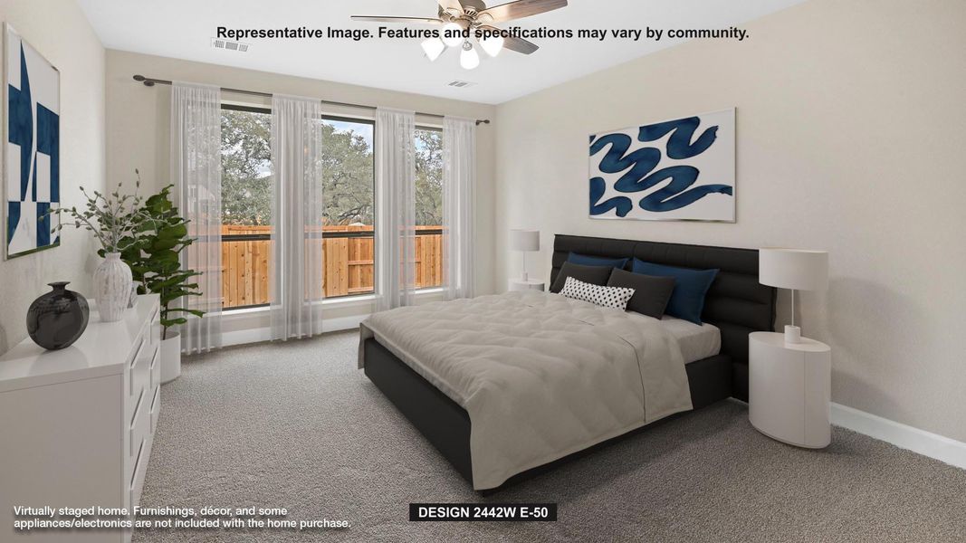 Furnished interior view inside a new home in 6 Creeks, Kyle (Image 5). Furnished interior view inside a new home in 6 Creeks, Kyle (Image 5).