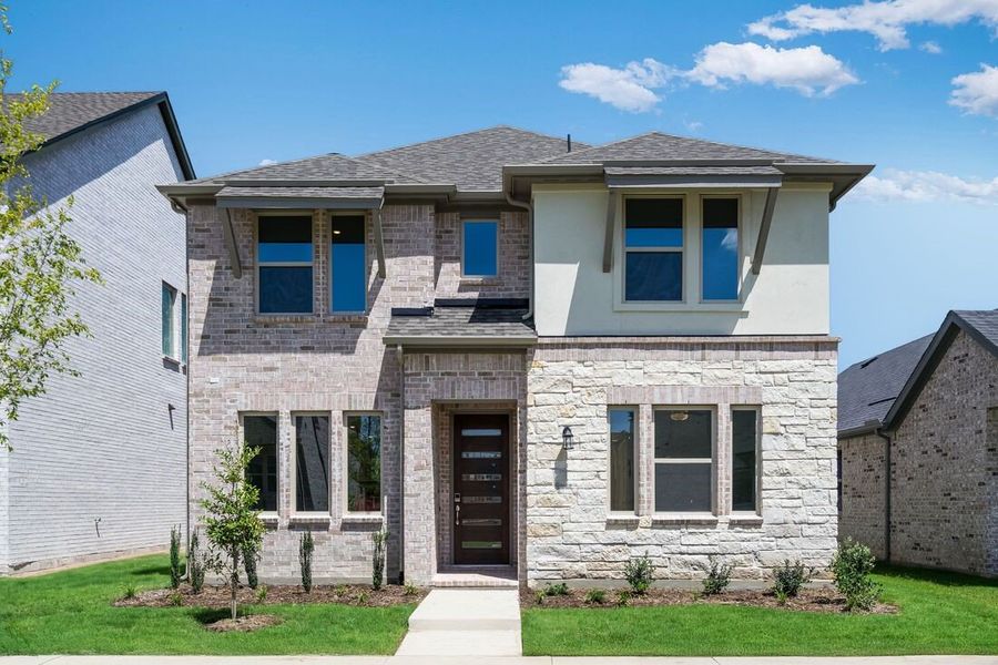 Representative exterior photo of a completed home built from the Bruckner by Taylor Morrison in Cross Creek Meadows 40s, Celina, TX (Image 16). Representative exterior photo of a completed home built from the Bruckner by Taylor Morrison in Cross Creek Meadows 40s, Celina, TX (Image 16).