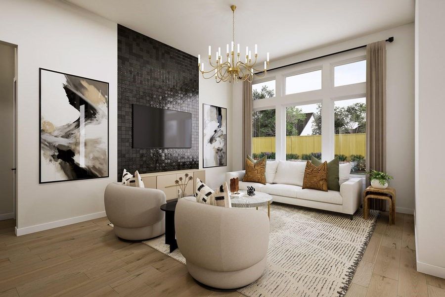 Furnished interior view inside a new home in Crighton Cove - Enclave Collection, Conroe (Image 9). Furnished interior view inside a new home in Crighton Cove - Enclave Collection, Conroe (Image 9).