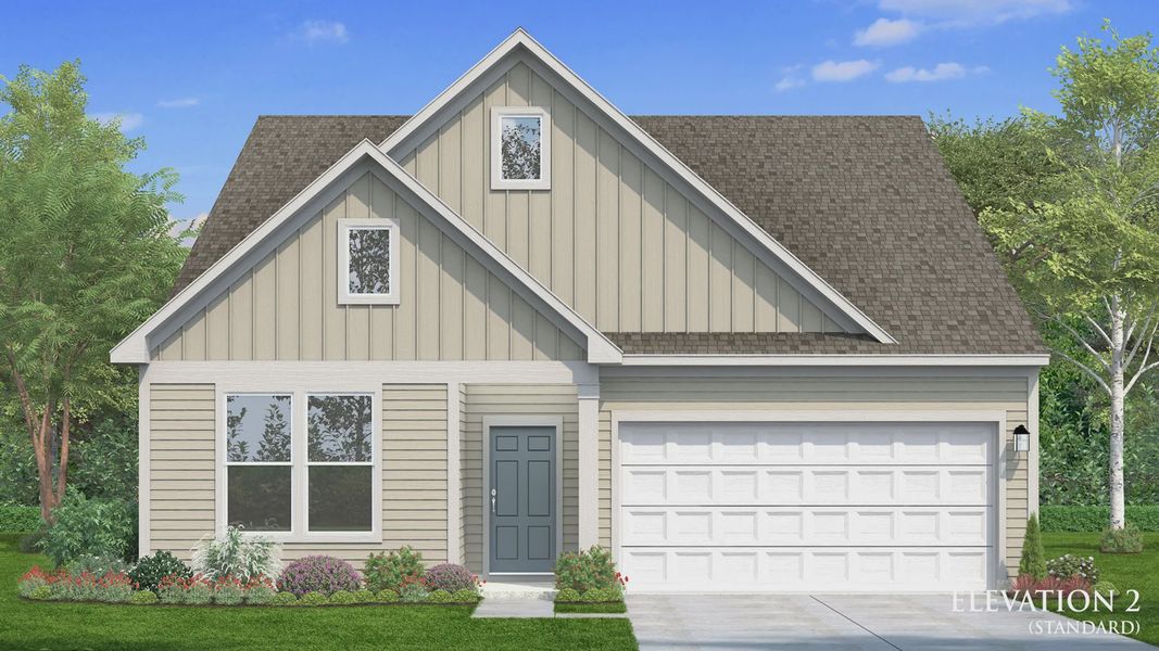 Representative exterior photo of a completed home built from the Chelsea by DRB Homes in Oakmont Manor, Oxford, NC (Image 22).