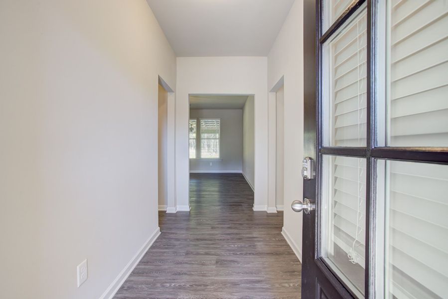 Front entry foyer leads to family room