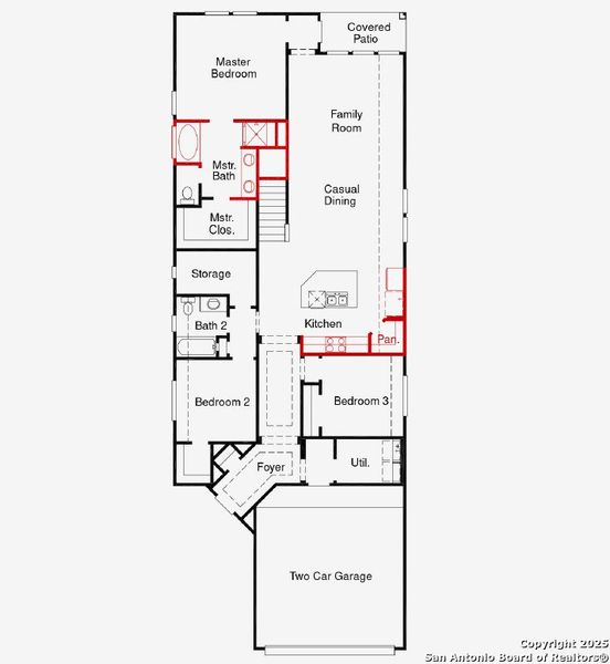 2D floor plan layout of this home in Rhine Valley, Schertz, TX (Image 3).