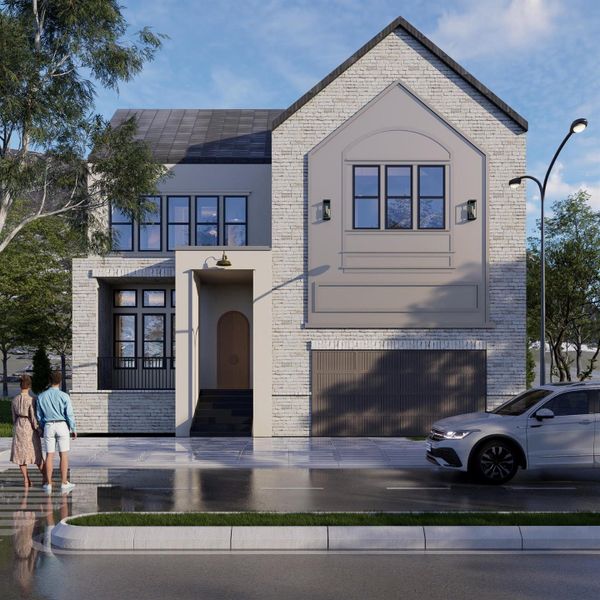 Front exterior of a new home in , Houston, TX, highlighting curb appeal (Image 1). Front exterior of a new home in , Houston, TX, highlighting curb appeal (Image 1).