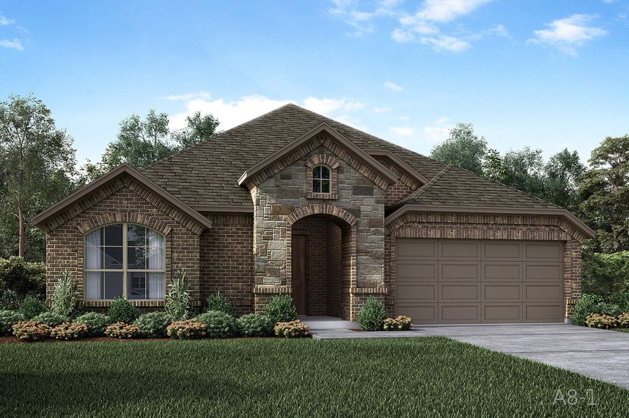 Representative exterior photo of a completed home built from the Lansing by John Houston Homes in Hayes Crossing - Phase 2, Midlothian, TX (Image 2).