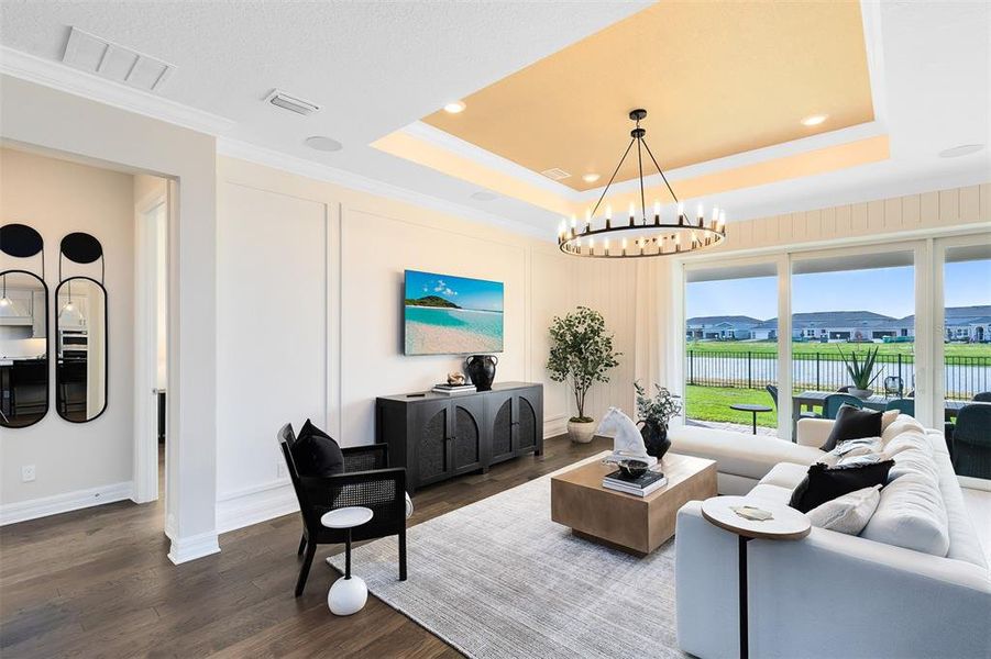 Model Home Design Only. Pictures and furnishings are for illustrative purposes only. Elevations, colors and options may vary. Furniture is for model home staging only.?