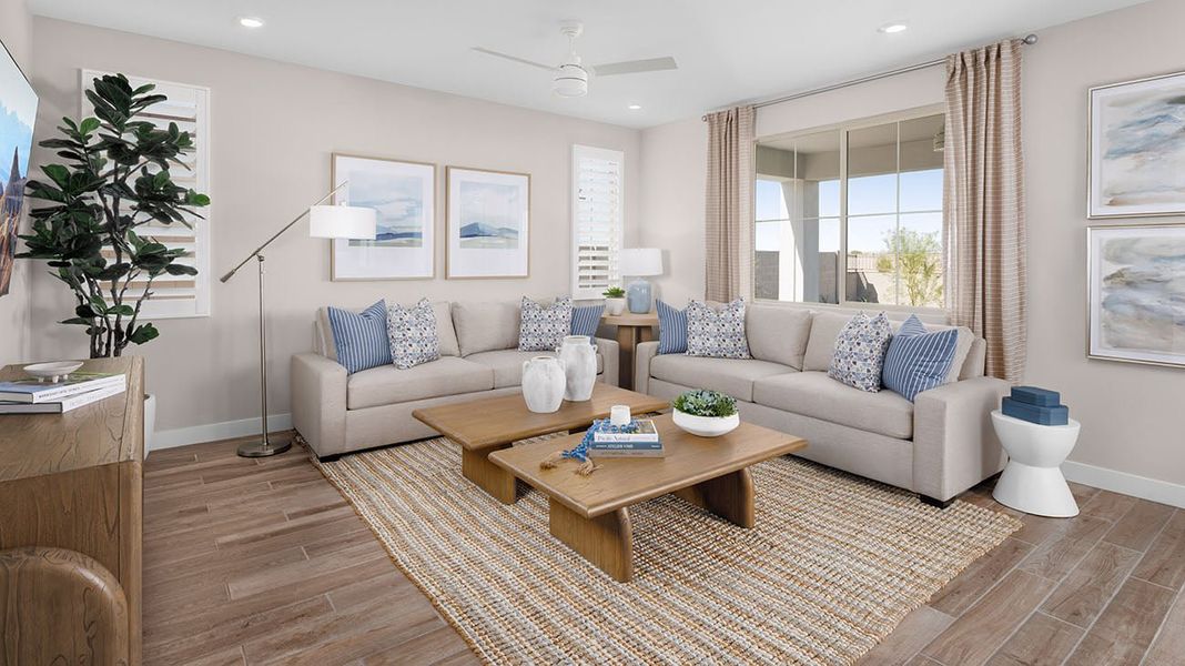 Furnished interior in a model home at Teravalis in Buckeye (Image 18). Furnished interior in a model home at Teravalis in Buckeye (Image 18).