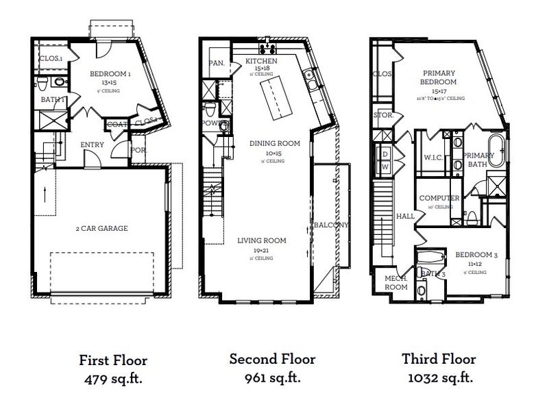 2D floor plan layout of this home in Sunridge, Austin, TX (Image 2).