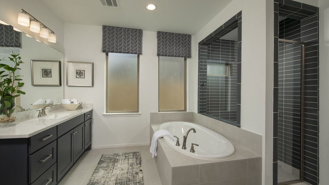 Furnished interior view inside a new home in Briggs Ranch, San Antonio (Image 25). Furnished interior view inside a new home in Briggs Ranch, San Antonio (Image 25).