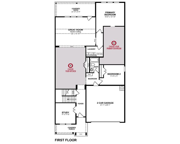 2D floor plan layout for the Laredo by Beazer Homes in Saratoga: Crossings 50', Aubrey, TX (Image 3). 2D floor plan layout for the Laredo by Beazer Homes in Saratoga: Crossings 50', Aubrey, TX (Image 3).
