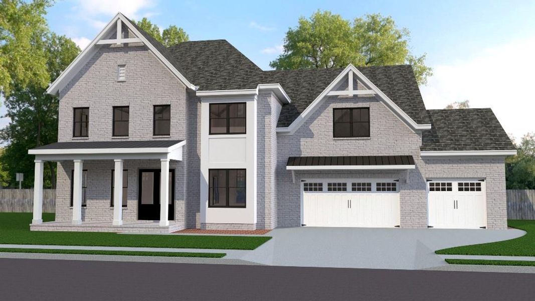Front exterior of a new home in , Atlanta, GA, highlighting curb appeal (Image 1).