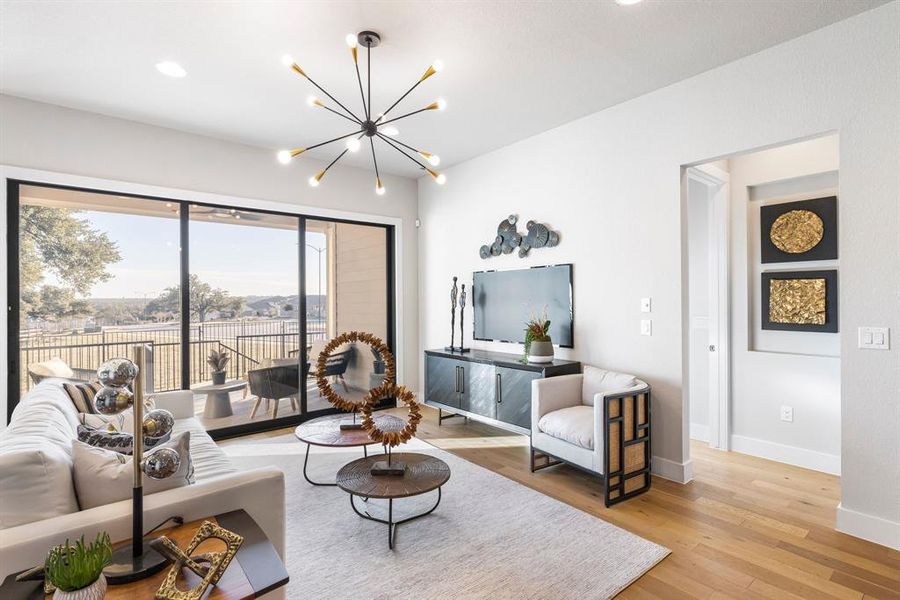 The primary bath is nothing short of a zen-like spa experience. From the free-standing tub to custom tile to the pendant vanity lighting, you will think you've transported to the Four Seasons.