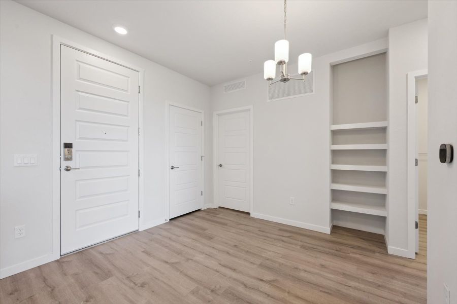 A room with white doors. A room with white doors.