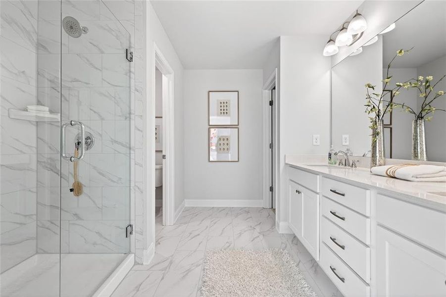 Furnished interior view inside a new home in , Suwanee (Image 7).