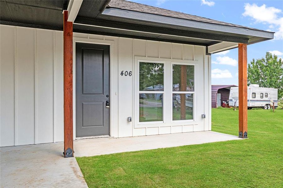 Exterior details and patio area of a home in , Whitesboro (Image 3). Exterior details and patio area of a home in , Whitesboro (Image 3).