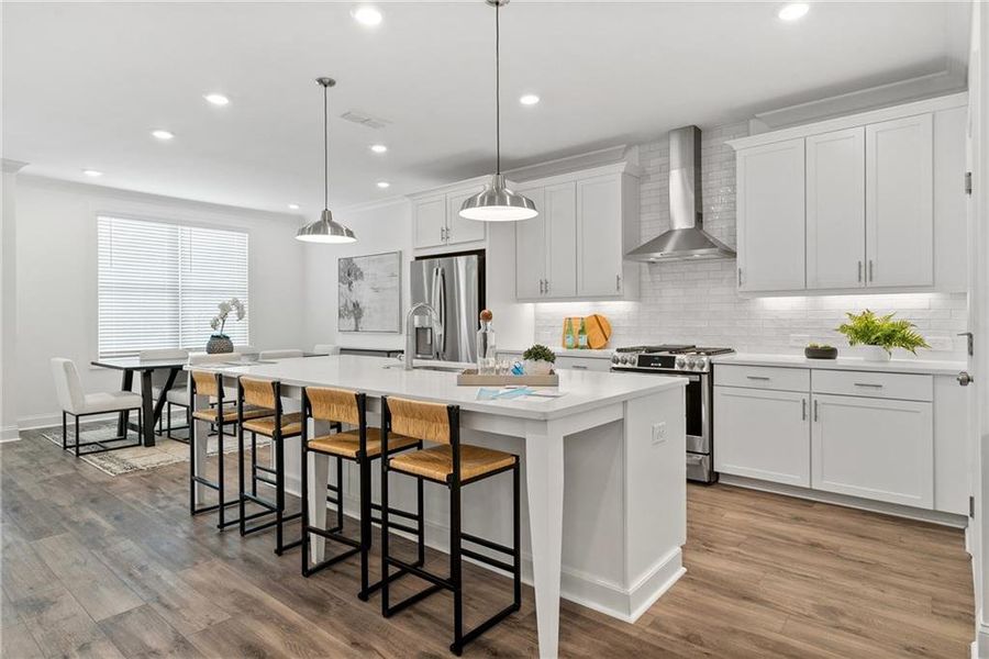 Furnished interior view inside a new home in Evanshire Townhomes, Duluth (Image 10). Furnished interior view inside a new home in Evanshire Townhomes, Duluth (Image 10).