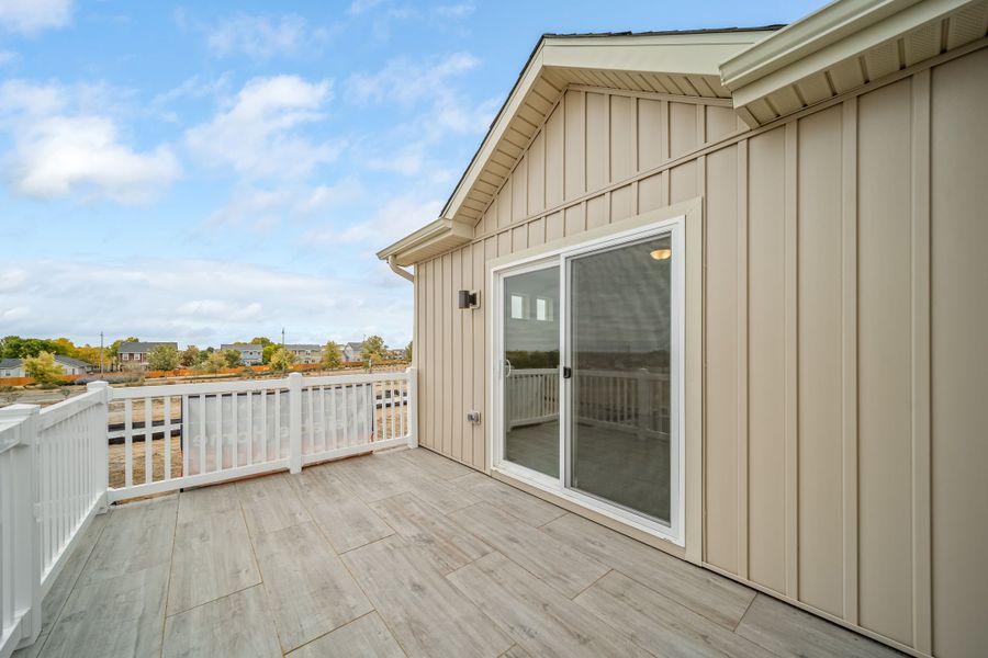 Exterior details and patio area of a home in Banning Lewis Ranch - New Homes Colorado Springs, Colorado Springs (Image 19).