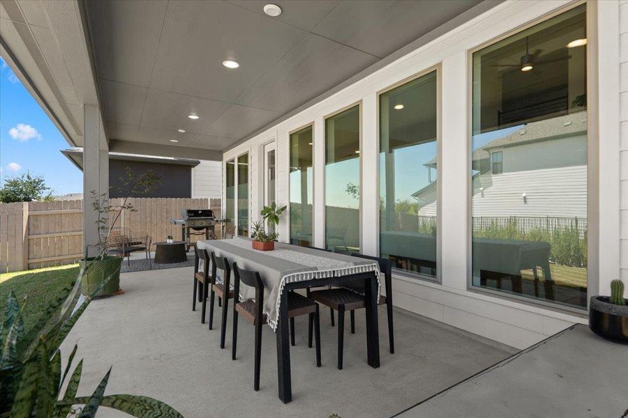 Exterior details and patio area of a home in Easton Park, Austin (Image 3).