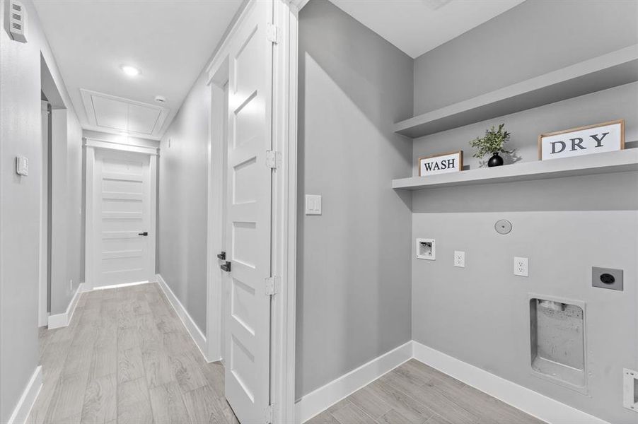 A functional and spacious laundry room available