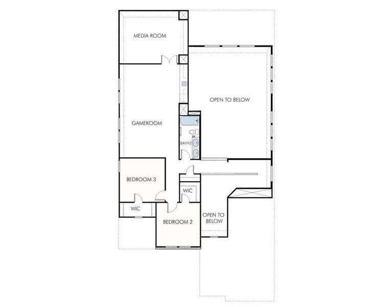 2D floor plan layout of this home in The Grove at Blackhawk, Pflugerville, TX (Image 3).