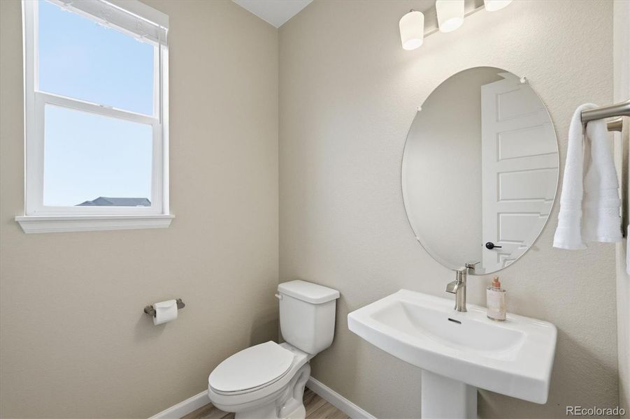 1/2 bath on main level.