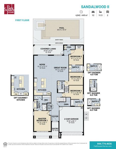 2D floor plan layout for the Sandalwood II by Park Square Residential in Elevated at Sonoma Resort, Kissimmee, FL (Image 4). 2D floor plan layout for the Sandalwood II by Park Square Residential in Elevated at Sonoma Resort, Kissimmee, FL (Image 4).