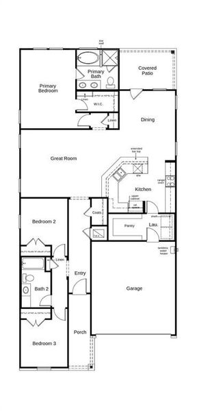 This floor plan features 3 bedrooms, 2 full baths and over 1,600 square feet of living space.