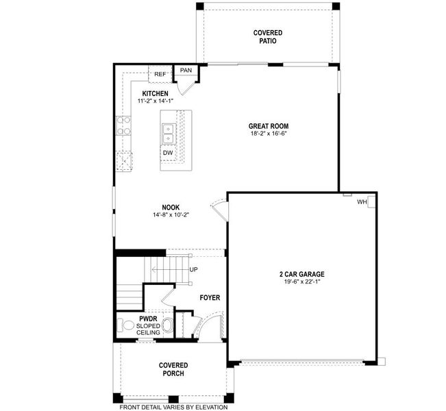 2D floor plan layout for the Monte Volpe by Fulton Homes in Redwood Valley at Escalante, Surprise, AZ (Image 2). 2D floor plan layout for the Monte Volpe by Fulton Homes in Redwood Valley at Escalante, Surprise, AZ (Image 2).