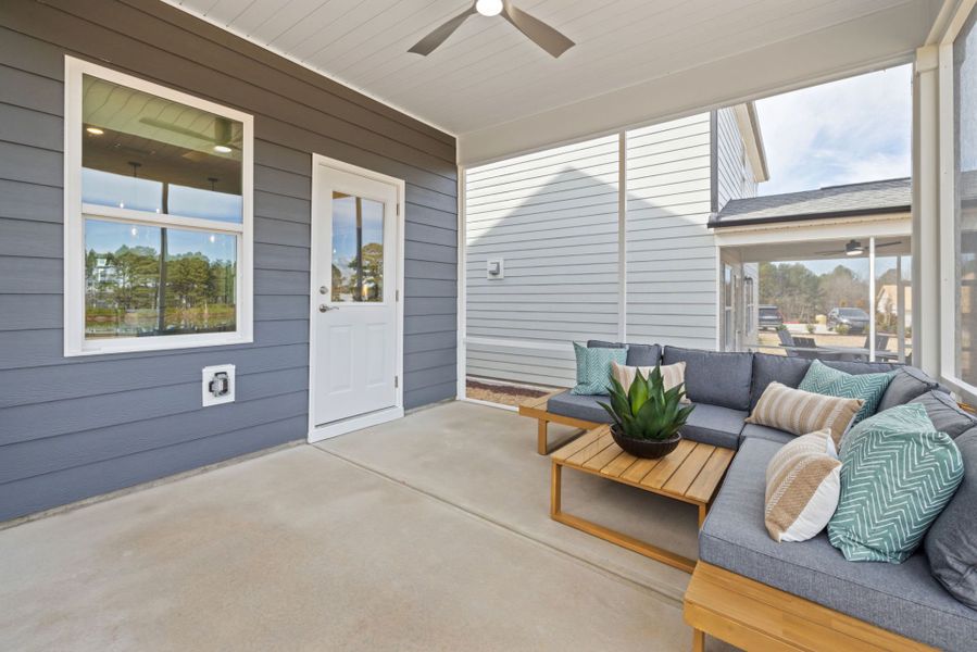 Exterior details and patio area of a home in Huxley, Apex (Image 21).