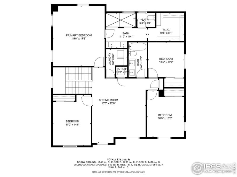 2D floor plan layout of this home in Kinston at Centerra, Loveland, CO (Image 3).