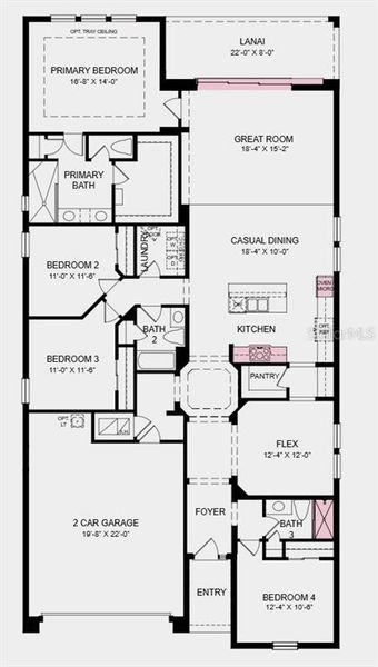 2D floor plan layout of this home in Colbert Landings, Palm Coast, FL (Image 2). 2D floor plan layout of this home in Colbert Landings, Palm Coast, FL (Image 2).