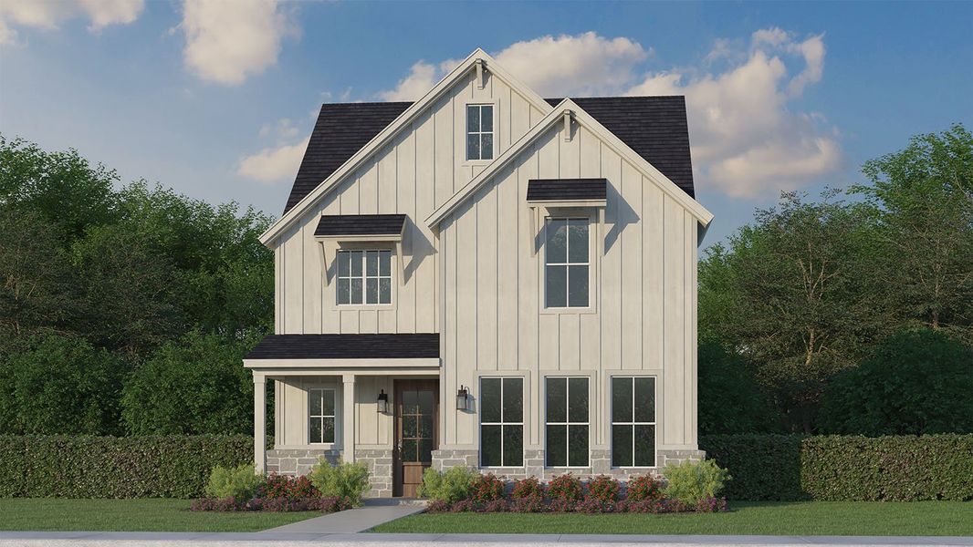 Plan 1456 Elevation F w/ Stone