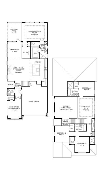 2D floor plan layout of this home in Easton Park, Austin, TX (Image 4).