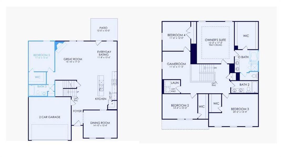 2D floor plan layout of this home in Anderson Point, McDonough, GA (Image 2). 2D floor plan layout of this home in Anderson Point, McDonough, GA (Image 2).