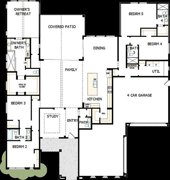 2D floor plan layout of this home in Suelo at Legado West, Queen Creek, AZ (Image 5).