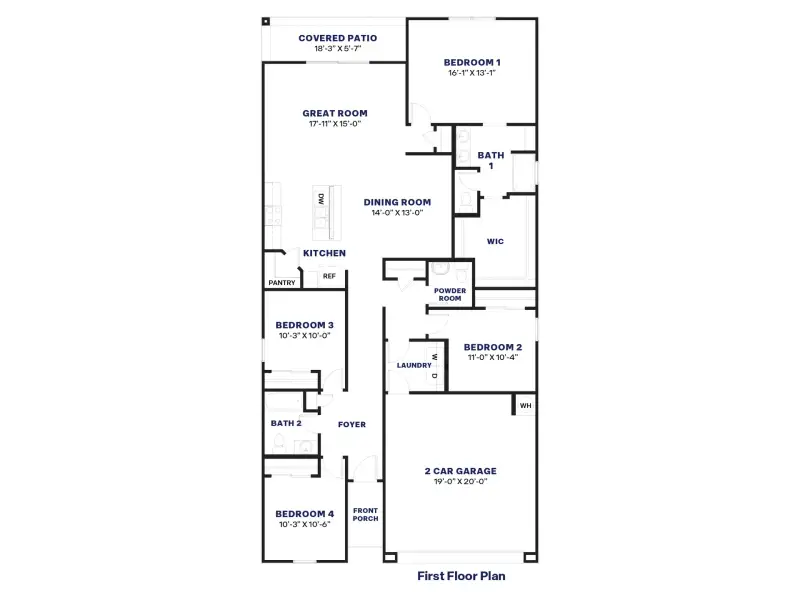2D floor plan layout of this home in Heartland Ranch, Coolidge, AZ (Image 4).