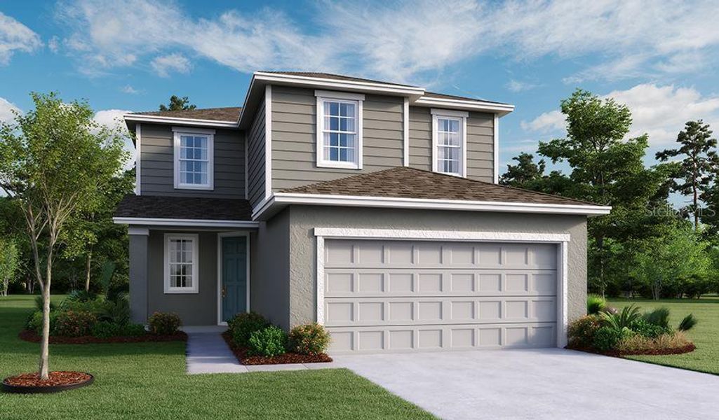 Front exterior of a new home in Maple Ridge, Palmetto, FL, highlighting curb appeal (Image 1).
