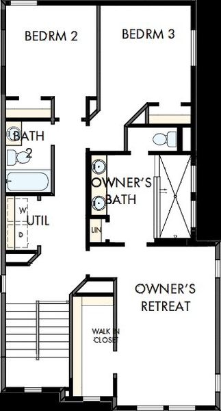 2D floor plan layout of this home in Karis - Cottage Series, Crowley, TX (Image 4).
